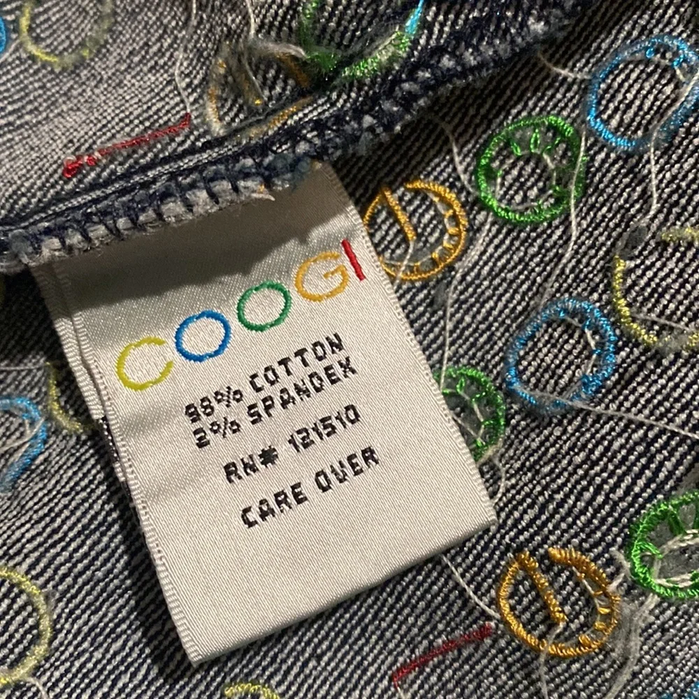 Coogi dark denim colorful jacket logo print